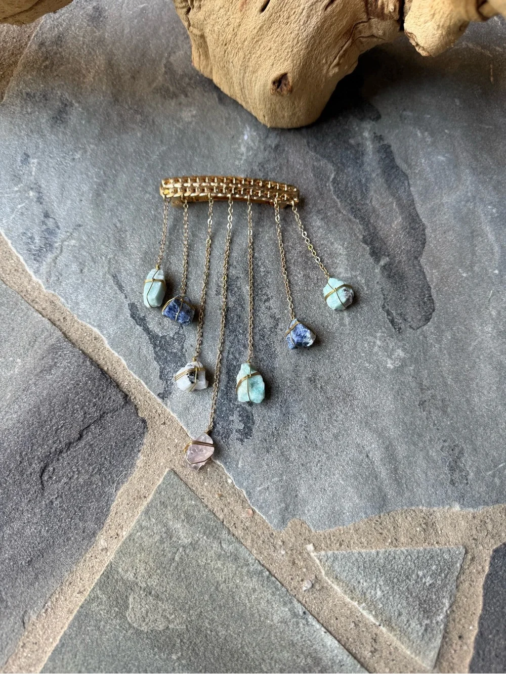 New🌟Free People-Dripping Stones Healing Crystal Hair Barrette